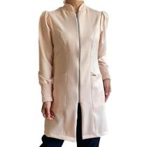 Jaleco Feminino Acinturado Punhos de Lastex Manga Bufante Princesa Manicure/Naildesign/Estetica