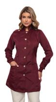 Jaleco Feminino Bordo Oxford Bless com Punhos Jaleco Feminino Bordo Oxford Bless com Punhos