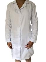 Jaleco Feminino Branco Bordado Tecido Microfibra Ref 706