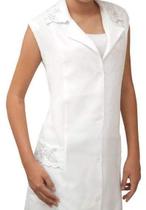 Jaleco Feminino Branco Bordado Tecido Microfibra Ref 835 Jaleco Feminino Branco Bordado Tecido Microfibra Ref 835