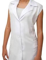 Jaleco Feminino Branco Bordado Tecido Microfibra Ref 977 gabardine Jaleco Feminino Branco Bordado Tecido Microfibra Ref 977 gabardine