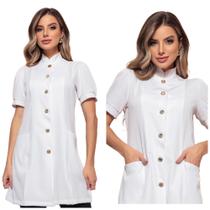 Jaleco Feminino Branco Manga Curta Gabardine Isabela Jaleco Feminino Branco Manga Curta Gabardine Isabela