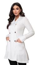 Jaleco Feminino Branco Romana Gabardine com Elastano