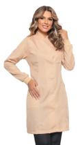 Jaleco Feminino Capri Acinturado Punhos Oxford Bege