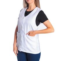 Jaleco Feminino Cavado Sem Manga Regata Com Bolso - Uniforme Professora - DQN