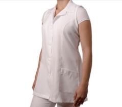 Jaleco Feminino Cavado Tecido Gabardine Branco Tamanho P WM