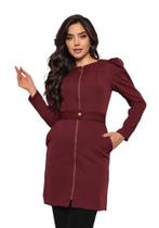 Jaleco Feminino Charm Bordo em gabardine com elastano - Gardenia Jalecos