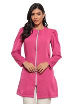 Jaleco Feminino Gabardine Elastano Zíper Diana Pink