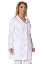 Jaleco feminino gabardine manga longa gola esporte