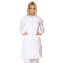 Jaleco Feminino Gabardine Manga Longa Gola Padre
