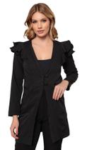 Jaleco Feminino Larissa em alfaiataria Preto Jaleco Feminino Larissa em alfaiataria Preto