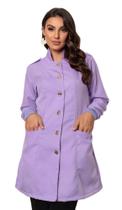 Jaleco Feminino Lilás Oxford Gola Padre Punhos Bless