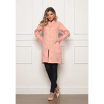 Jaleco Feminino Luxo Zíper Gola Padre Nude+ Turbante Nice