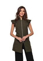 Jaleco Feminino Manga Curta Valentina Verde Musgo