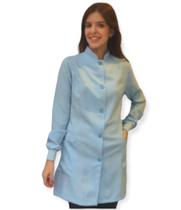 Jaleco Feminino Manga Longa com Punho e Gola Padre Tecido - Bandar