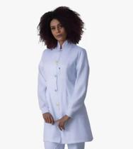 Jaleco Feminino Manga Longa Gabardine Gola Padre Botão Colorido - Namastê