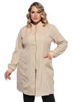 Jaleco Feminino Nice Plus Size Oxford Bege Jaleco Feminino Nice Plus Size Oxford Bege