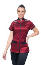 Jaleco Feminino Premium Marsala e Preto