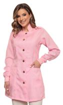 Jaleco Feminino Rosa Acinturado Oxford Bless Jaleco Feminino Rosa Acinturado Oxford Bless