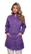 Jaleco Feminino Roxo Bless em oxford com punhos