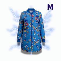 Jaleco Feminino Temático Sonic Manga Longa Pediatria e Estética Tamanho:P