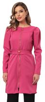 Jaleco Feminino Two way Zíper Manga Princesa Cetim Pink Charm