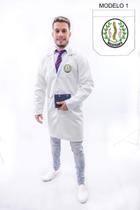 Jaleco Gabardine Bordado Massoterapia Masculino Modelo 1