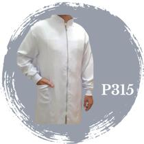 Jaleco gabardine unissex c/ zíper e punho