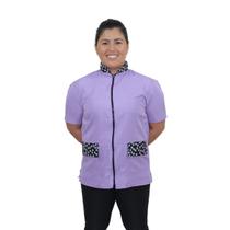 Jaleco Groomer Feminino Uniforme Tosador Lilás Com Detalhe Patinha Jaleco Groomer Feminino Uniforme Tosador Lilás Com Detalhe Patinha