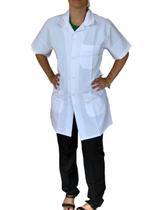 Jaleco Guarda Pó Branco Unissex Com Gola Manga Curta 3 Bolsos Hospitalar Jaleco Guarda Pó Branco Unissex Com Gola Manga Curta 3 Bolsos Hospitalar