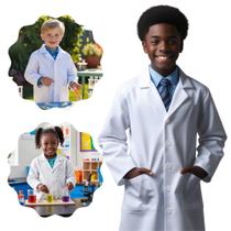 Jaleco Infantil Branco Escolar Unissex - Jaleco Kids Médico - Jaleco Cientista - Tamanho 04 - Tissage