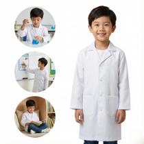 Jaleco Infantil Branco para Feira de Ciências e Laboratório Escolar Tamanho 06 Jaleco Infantil Branco para Feira de Ciências e Laboratório Escolar Tamanho 06