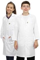 Jaleco infantil estudante laboratório escolar unissex algodão