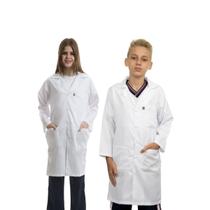 Jaleco infantil estudante laboratório escolar unissex algodão - Demorgan Uniformes