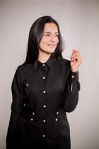 Jaleco Jhenifer Manga Longa Preto - Elegante e Profissional Jaleco Jhenifer Manga Longa Preto - Elegante e Profissional