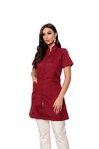 Jaleco Manga Curta com Zíper Bordo Malta