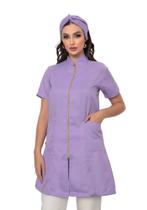 Jaleco Manga Curta com Zíper Oxford Lilás Malta Jaleco Manga Curta com Zíper Oxford Lilás Malta