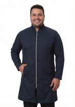 Jaleco Masculino Azul com Zíper Viena Plus Size