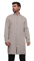Jaleco Masculino Bege Gabardine Zíper Baltic
