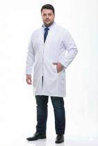 Jaleco Masculino Branco com Zíper Viena Plus Size Jaleco Masculino Branco com Zíper Viena Plus Size