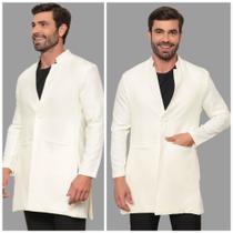 Jaleco Masculino em Alfaiataria Claudio Off- White