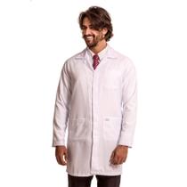 Jaleco masculino gabardine manga longa gola social Blanco Raro Jaleco masculino gabardine manga longa gola social Blanco Raro