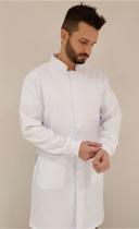 Jaleco Masculino Manga Longa Botões Embutidos Gola de Padre e Punho - Bandar Jaleco Masculino Manga Longa Botões Embutidos Gola de Padre e Punho - Bandar