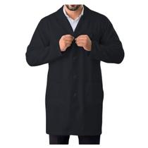 Jaleco Masculino Manga Longa Em Oxford Branco Preto