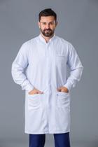 Jaleco Masculino Manga Longa Gola de Padre Punho Botões Embutidos - Namastê