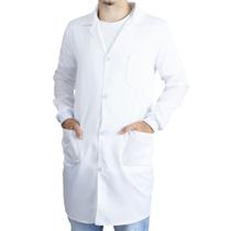 Jaleco Masculino Oxford Branco - Com Gola Sport - C/ Punhos