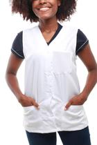 Jaleco Regata Feminino Acinturado Branco - Professora Jaleco Regata Feminino Acinturado Branco - Professora