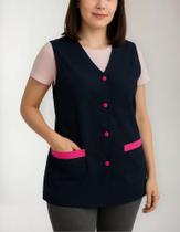 Jaleco Sem Manga Regata Botões Tic Tac Gola V