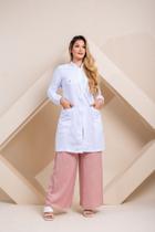 Jaleco tradicional amanda acinturado em oxford premium feminino