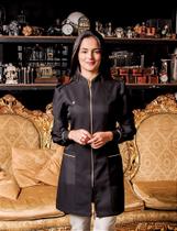 Jaleco Yasmin - Preto - Estilo e Conforto para Profissionais Jaleco Yasmin - Preto - Estilo e Conforto para Profissionais